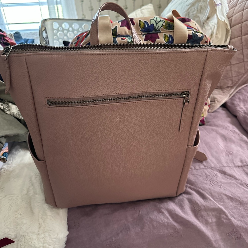 Fresh Picked Pink Leather Women's Backpack (Diaper Bag)